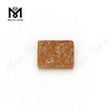 Wholesale Amber Color Agate Stone Baguette Plated Druzy Stone