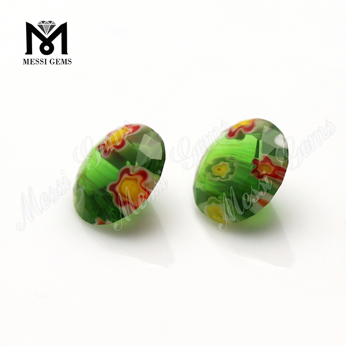 Wuzhou Machine Cut Round Colored Glass Gems