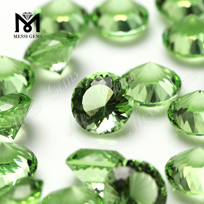 Wholesale price synthetic green tourmaline crystal glass stone