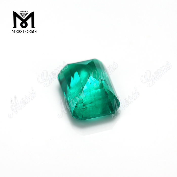 Emerad cut synthetic columbian emerald ring gemstone