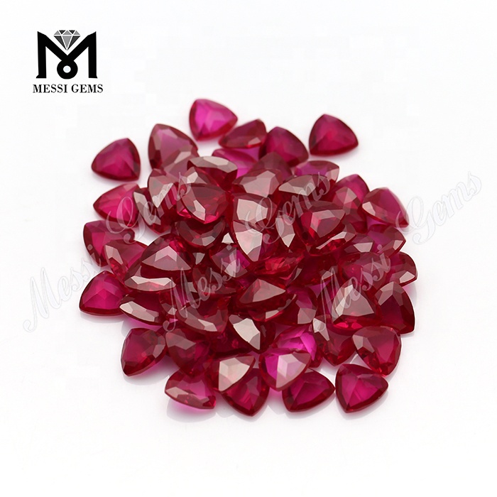 Wuzhou Wholesale Trillion Cut Synthetic Corundum 5 Ruby Stones