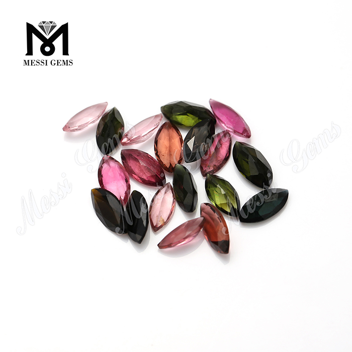 Wholesale Manufacturer Natural Multi Tourmaline 5 x 10 mm Marquise Cut Gemstone