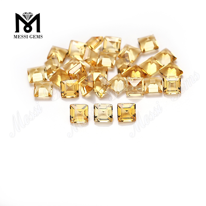 Factory price emerald cut 5x5mm square shape natural citrine
