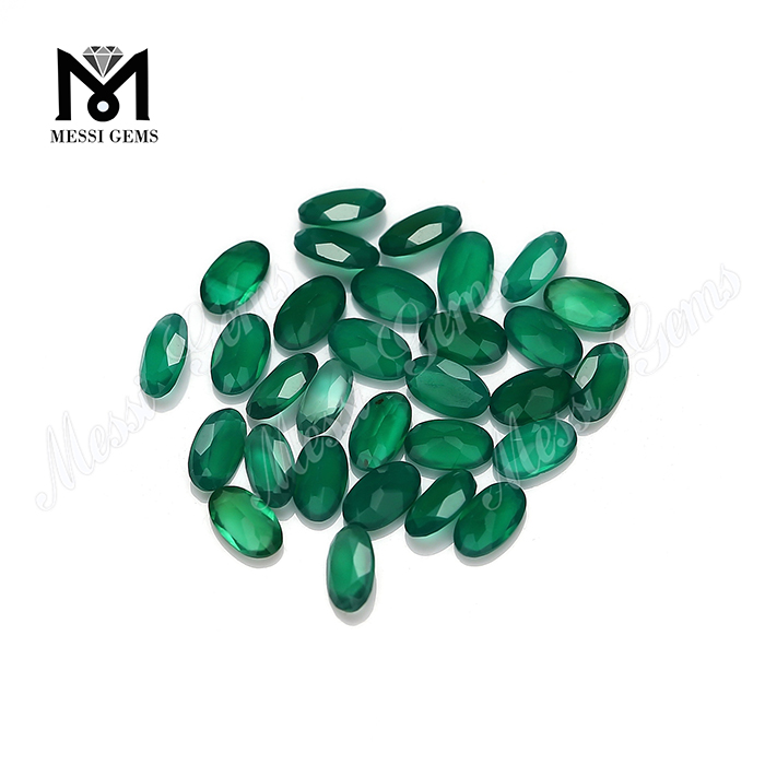 3x5mm oval cut natural loose gemstone green agate stone price