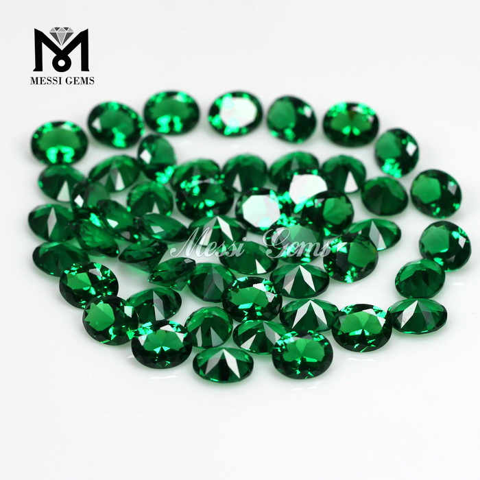loose synthetic oval shape green 8*10 nano gem stone