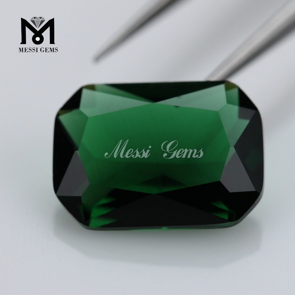 loose green color lab created glass gem stone gemstone