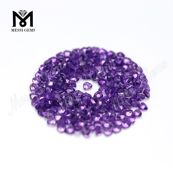 3x3mm heart cut loose natural amethyst stones price from China