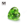 Heart shape 10x10mm apple green cubic zirconia synthetic cz gemstone