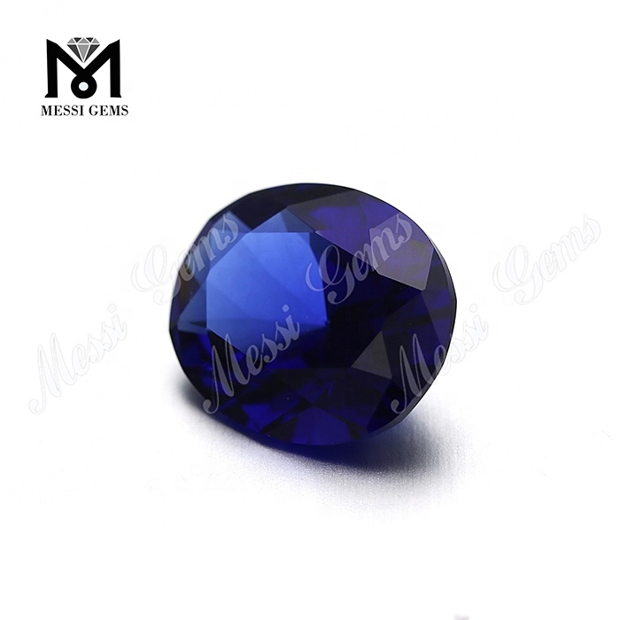 Wholesale 10*12mm Oval #30 Blue Sapphire Color Nanosital Gemstone