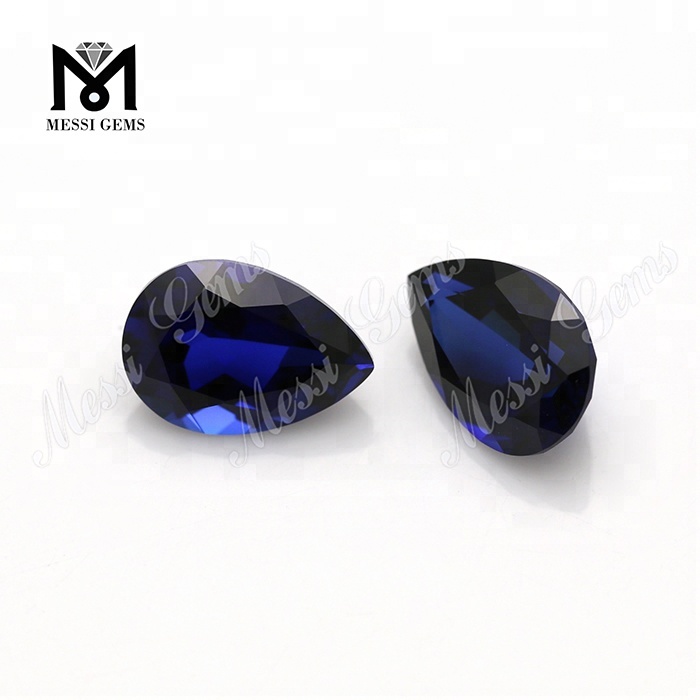 Wholesale Price Pear Cut 7 x 10mm 34# Blue Sapphire Synthetic Corundum Stone