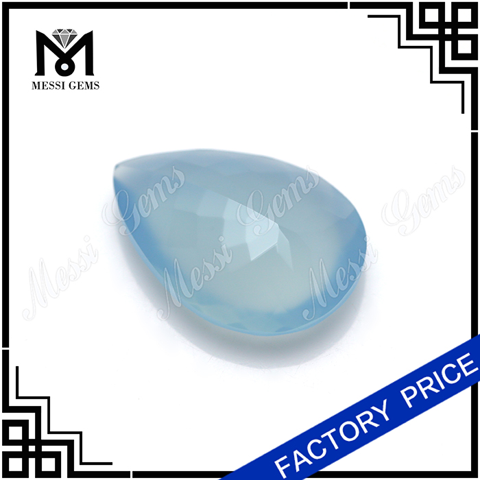 Aqua Pear Chalcedony Gemstone Loose Natural Aqua Chalcedony