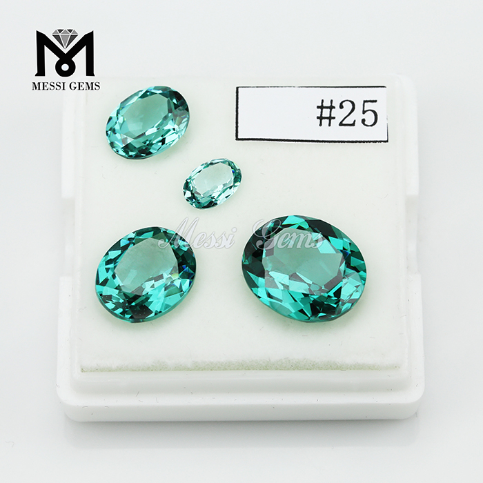 crystal nano emerald russian stone nanosital in faceted oval shape