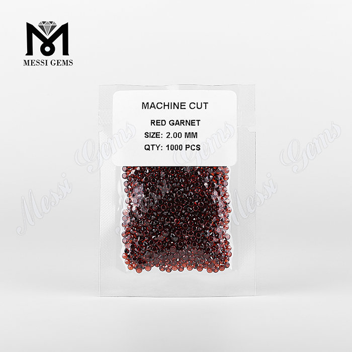Round Brilliant Cut 2MM Natural Red Garnet Gemstone