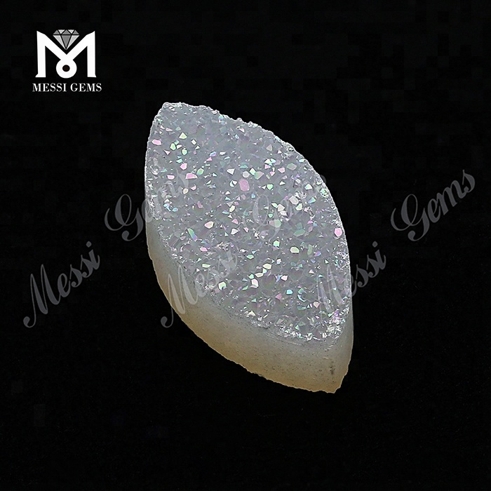 Wholesale Opal White Druzy Marquise Stone/Opal White Druzy Agate
