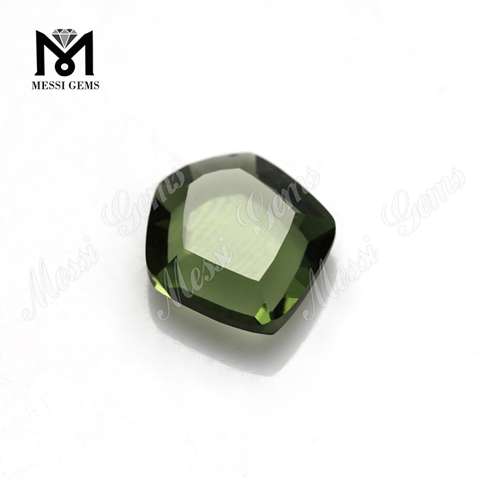 wholesale 9x10mm hex shape green glass stone synthetic glass price
