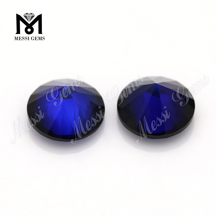 Wholesale 34# blue round shape 9mm corundum synthetic ruby
