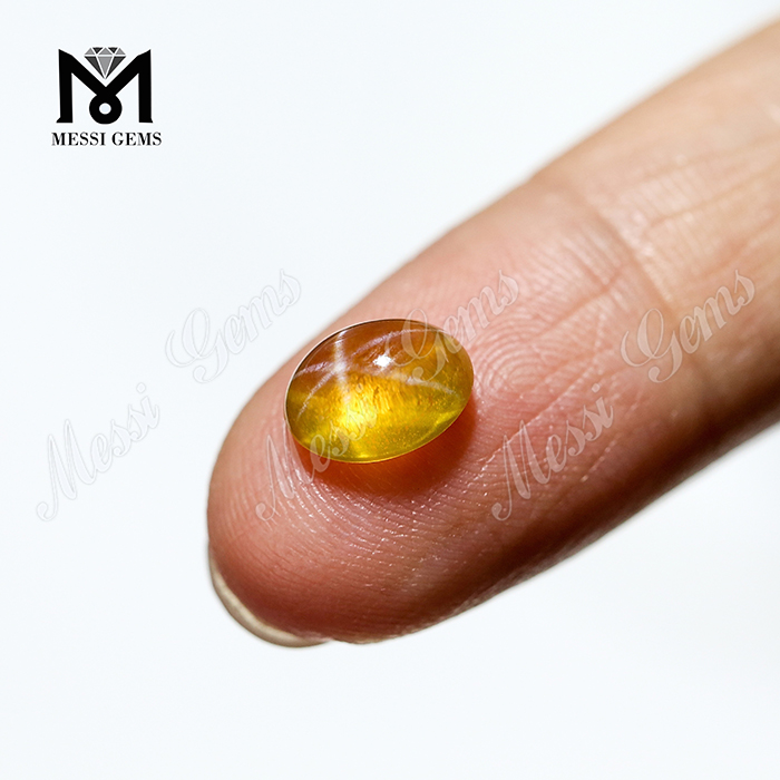 Chinese Synthetic Yellow Color Star Sapphire Stones Price For Jewelry