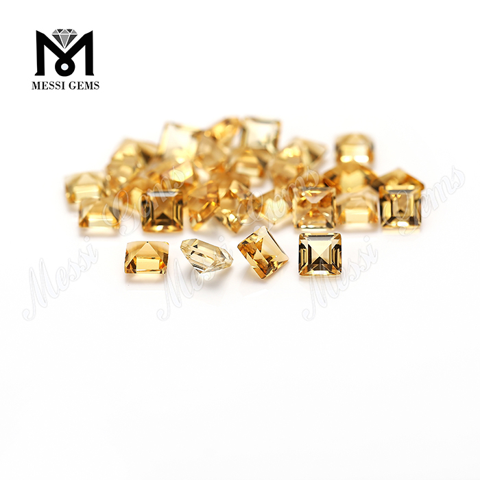 Factory price emerald cut 5x5mm square shape natural citrine