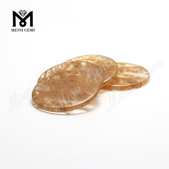 30mm flat top and bottom rutilate quartz glass gem stone