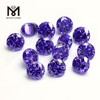Synthetic 8mm 10mm round machine cut violet cubic zirconia stone