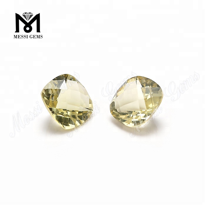 Cushion Checker Cut Loose Lemon Quartz Crystal Quartz Gemstones