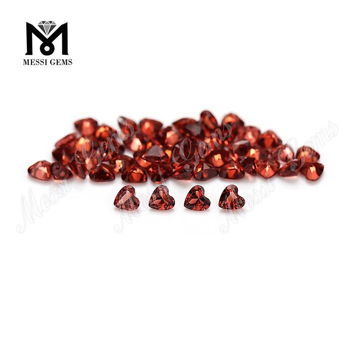 Factory price natural faceted gemstone heart shape garnet stone