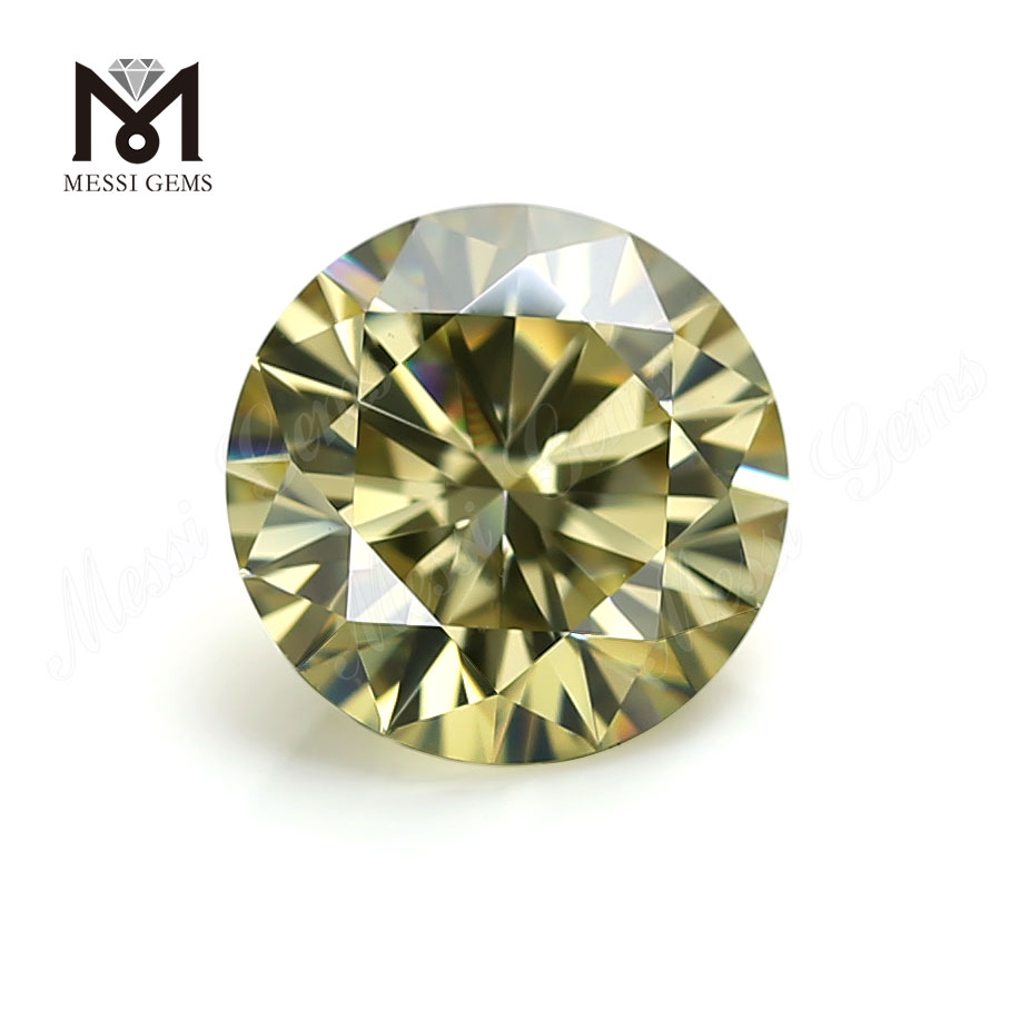 Factory Price Loose Gemstone 1 Carat Brilliant Cut Yellow moissanite diamond