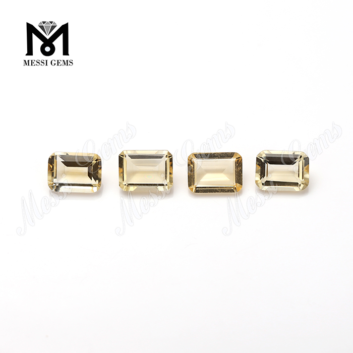 Natural Citrine Emerald Cut Yellow Topaz Color Gemstone Prices