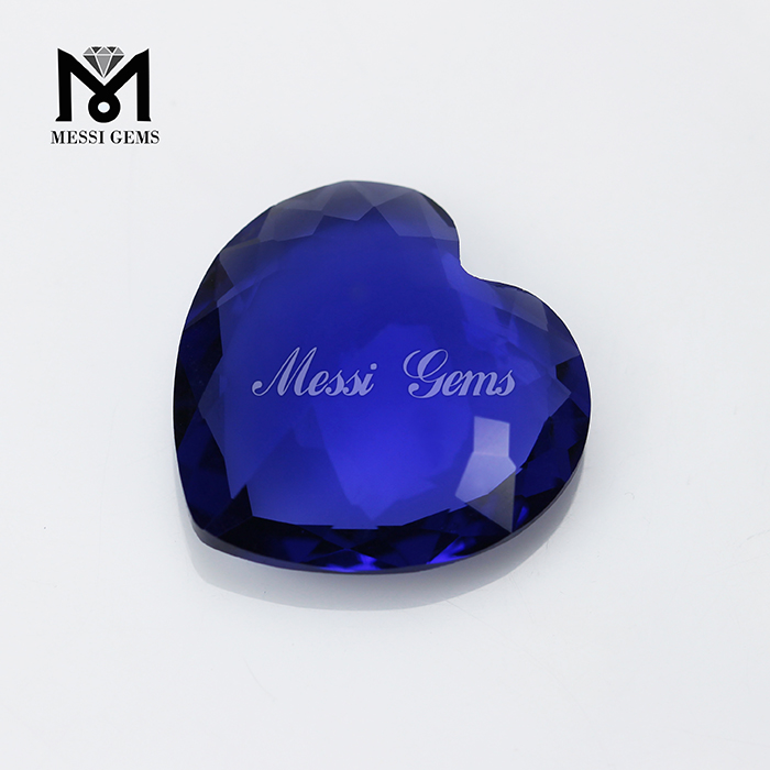 machine cut created synthetic sapphire glass stone