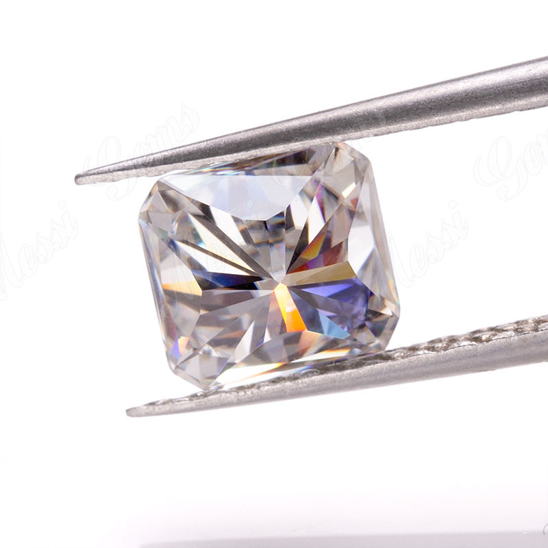 Synthetic D color radiant cut 10x10mm white vvs moissanite diamond stones loose