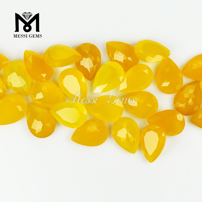 Pear cut 10x14mm yellow agate gemstones stones
