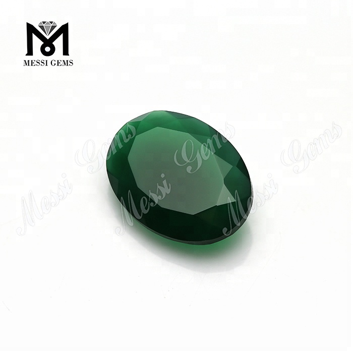 Factory Price Oval Cut 8*10 mm Green Chalcedony Agate Stone