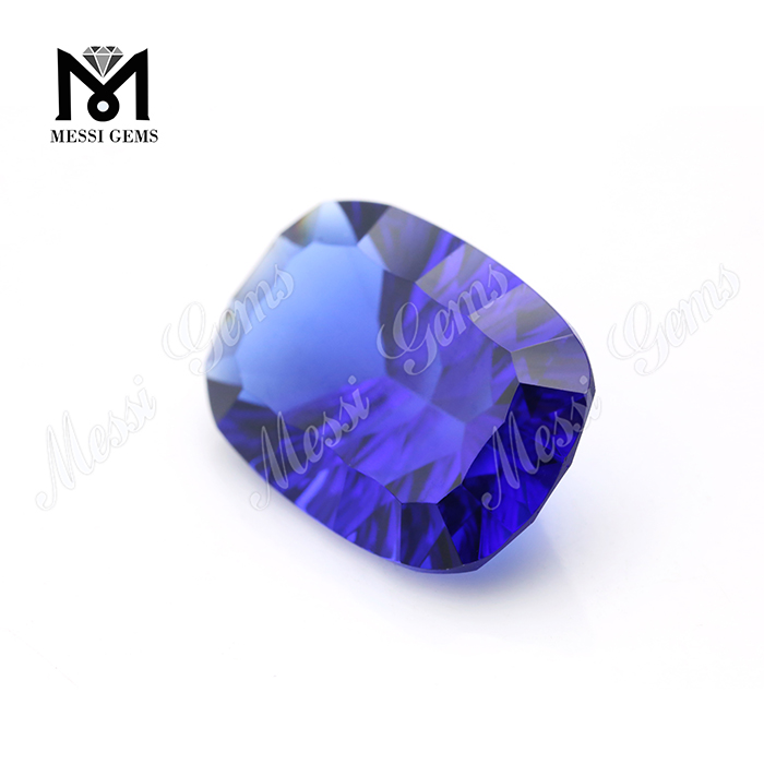 Synthetic Russ 13x18MM Blue Sapphire Concave Cut Glass