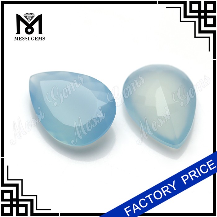 Aqua Pear Chalcedony Gemstone Loose Natural Aqua Chalcedony