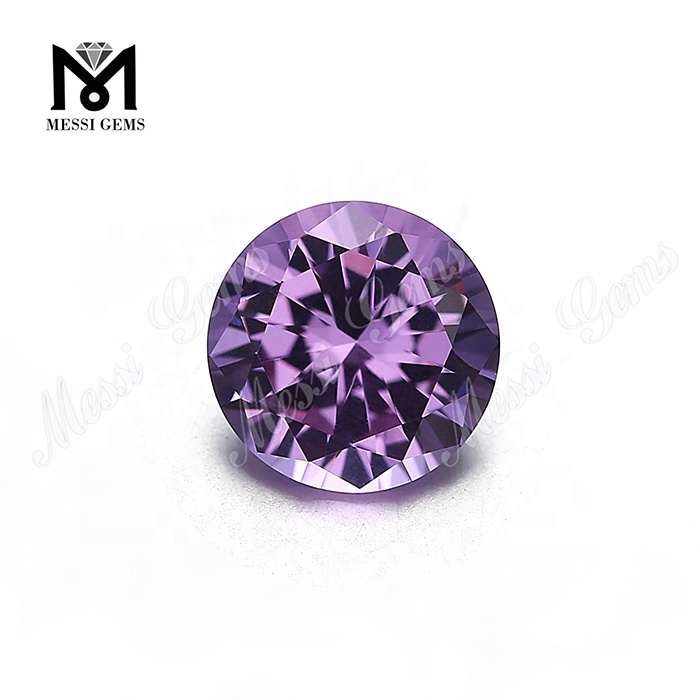 Russe ronde brillant cristal synthétique synthétique couleur de couleur change de pierres