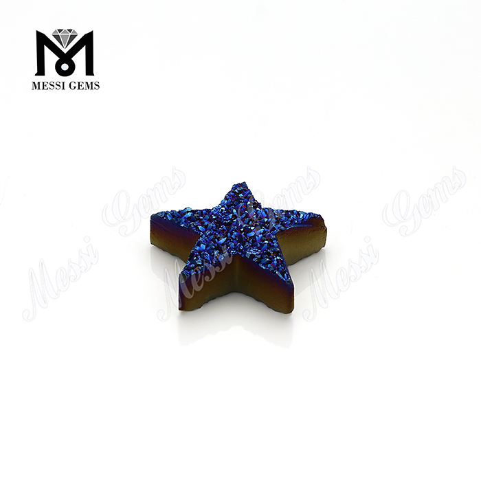 Fashion Druzy Star-5 Dark-Blue Druzy Agate Natural Stone Gemstone