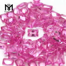 Wholesale Rectangle 4x6MM 2# Pink Ruby Stone Synthetic Corundum Price