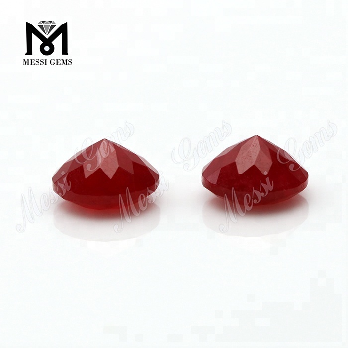 Round faceted jade nephrite, loose natural red jade stone
