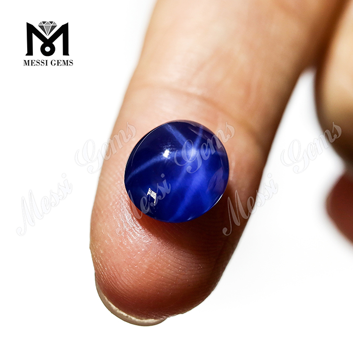 Synthetic Sapphire 6x8mm Oval Cabochon Blue Star Sapphire