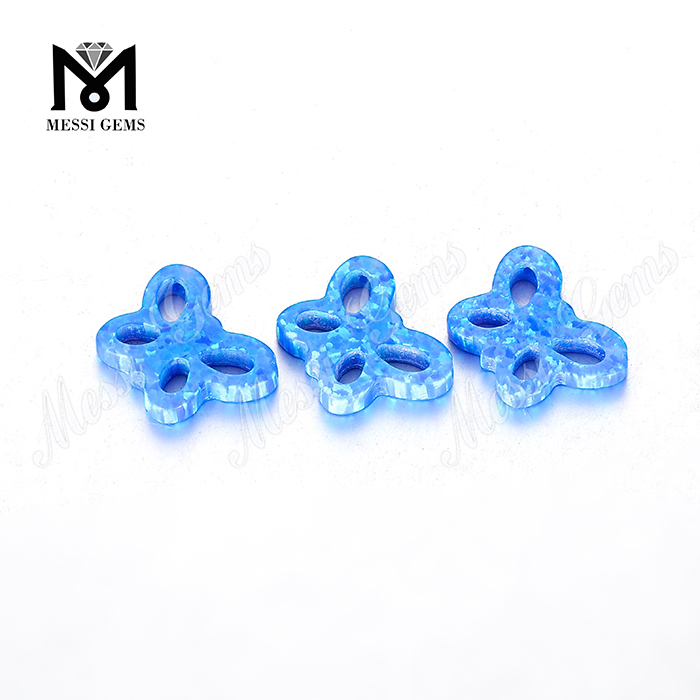 hot sale butterfly shape synthetic blue opal stones for opal pendant