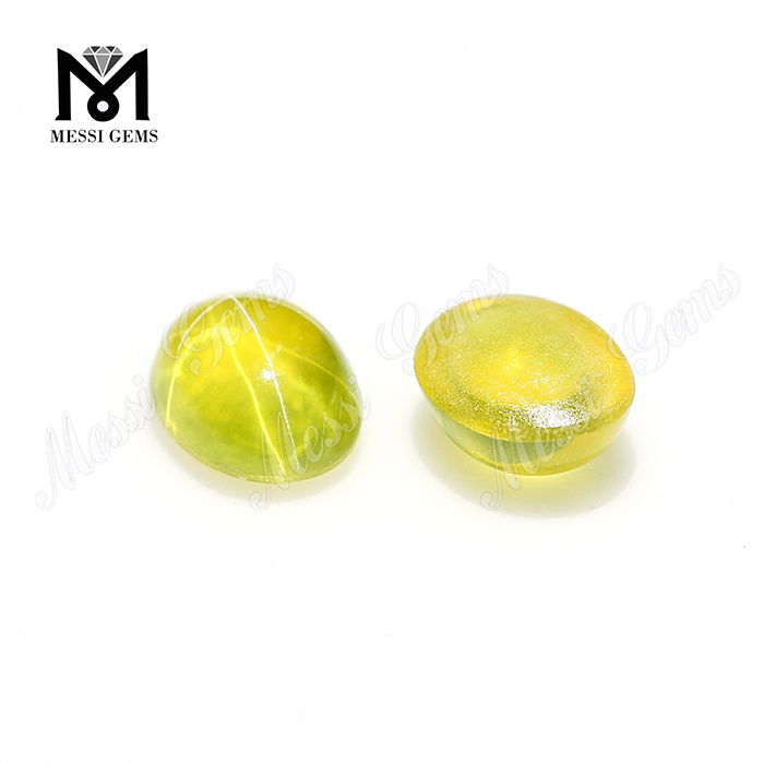 Synthetic Cabochon Stones Yellow Star Sapphire For Pendant