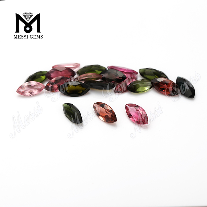 Wholesale Manufacturer Natural Multi Tourmaline 5 x 10 mm Marquise Cut Gemstone