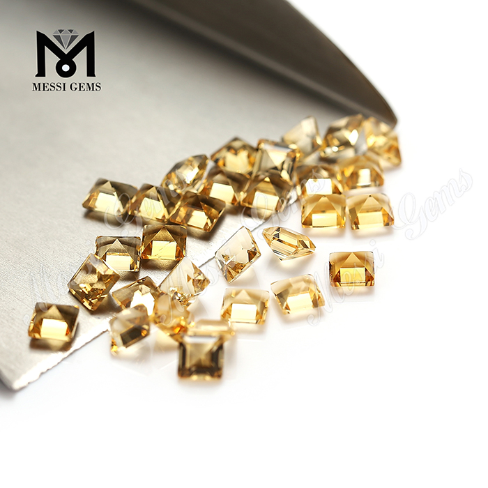 Factory price emerald cut 5x5mm square shape natural citrine