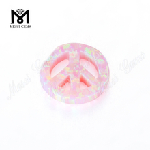 peace shape gemstones shape pink color cabochon synthetic opal stones