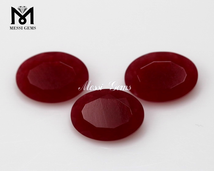 Oval 10 X 14 MM Loose Gemstone China Red Jade