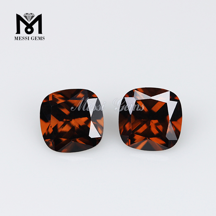 Wholesale good quality 5mm cushion brown loose cz gemstone