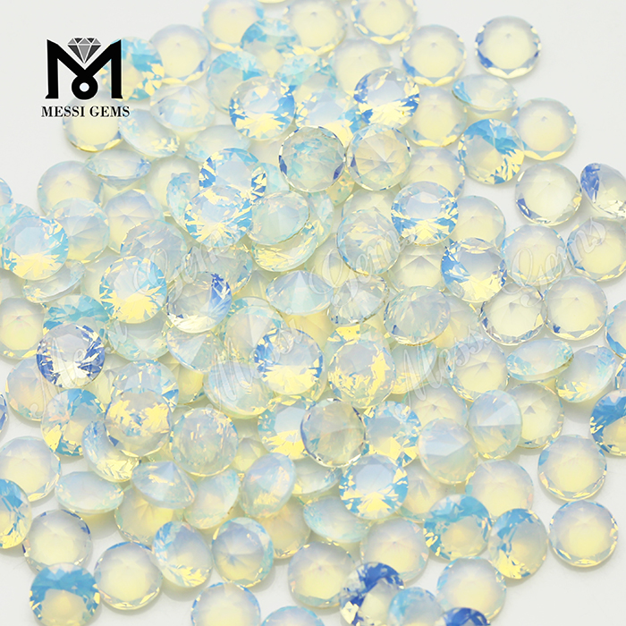 Wholesale Glass Stone Price Round Synthetic Opal Crystal Glass Gemstone