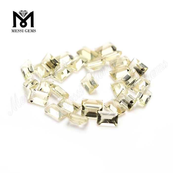 Baguette Cut Crystal Lemon Color Natural Lemon Quartz Gemstones