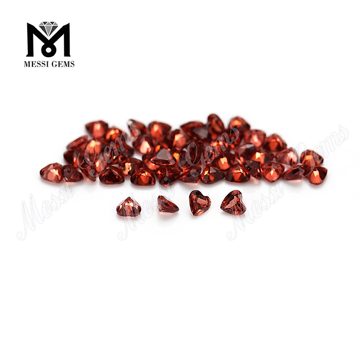 Factory price natural faceted gemstone heart shape garnet stone