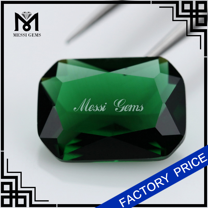 loose green color lab created glass gem stone gemstone